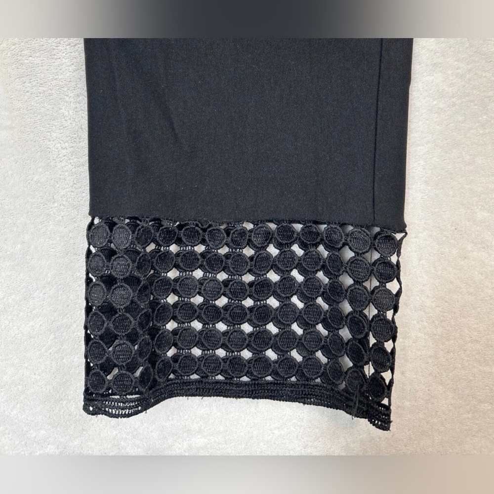 Chicos like new black pull on stretch capris pants with lace bottom - Picture 3 of 4